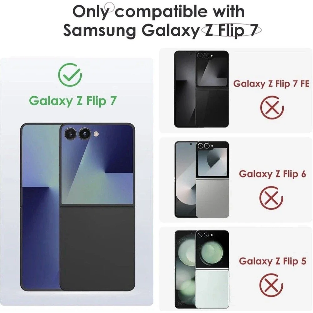 for Galaxy Z Flip 7 Case, with Hidden Kickstand, Built-in Screen Protector, Cora